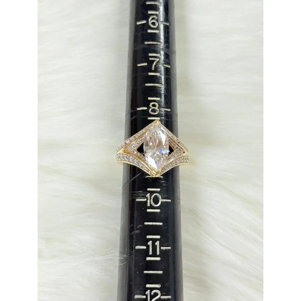 Dazzling 925 Gold Vermeil Cz Ring‎